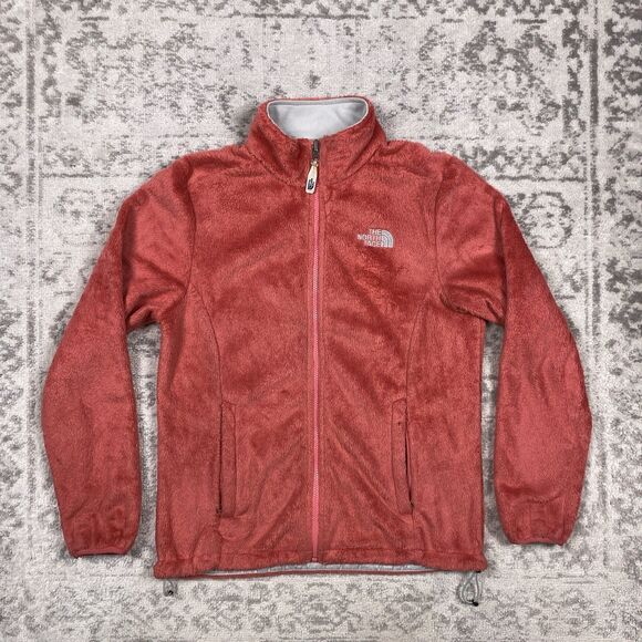 The North Face Osito Jacket Mock Neck Shaggy Coral Zip Fleece Women’s Medium - Picture 1 of 7